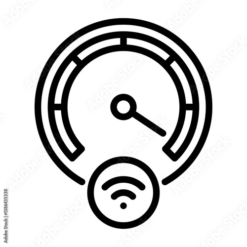 Fast Speed Internet outline icon. fast wifi black line illustration.
