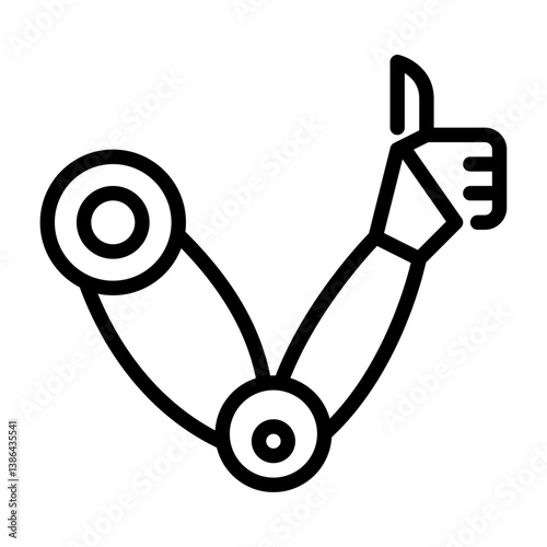 Bionic Hand outline icon. Bionic Hand black line illustration.