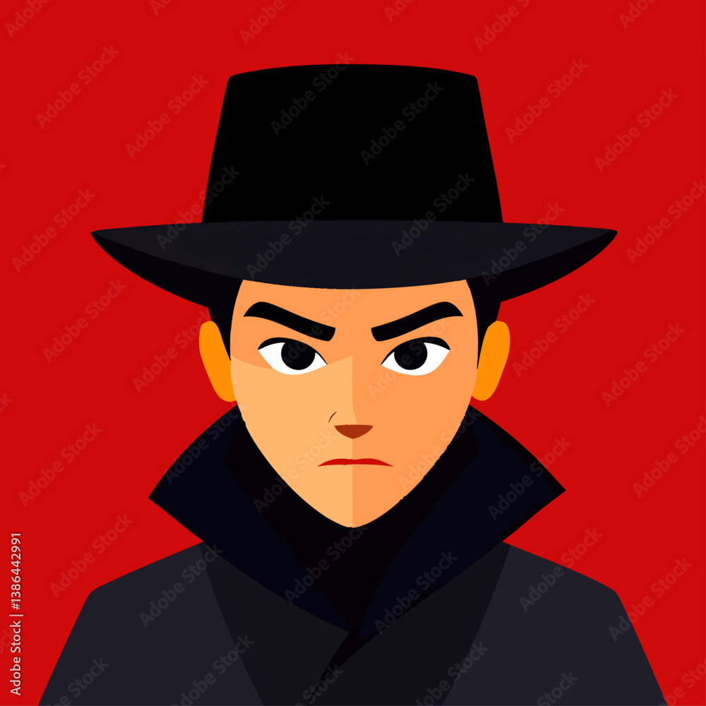 A shadowy vector illustration of a spy blending into the night with stealth A shadowy vector illustration of a spy blending into the night with stealth