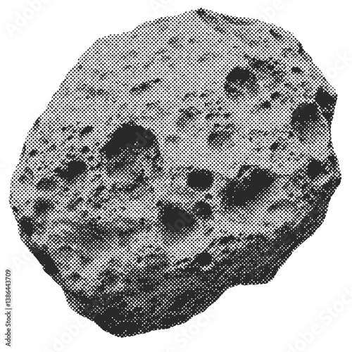 Asteroid halftone grunge vector design element