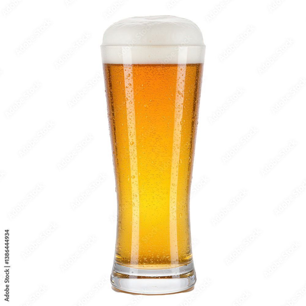 Chilled Beer with Frothy Head and Condensation. Chilled Beer with Frothy Head and Condensation.