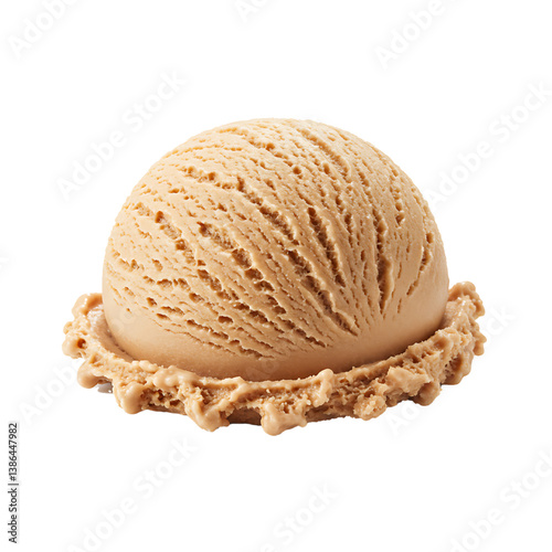 hazelnut ice cream isolated on white background 