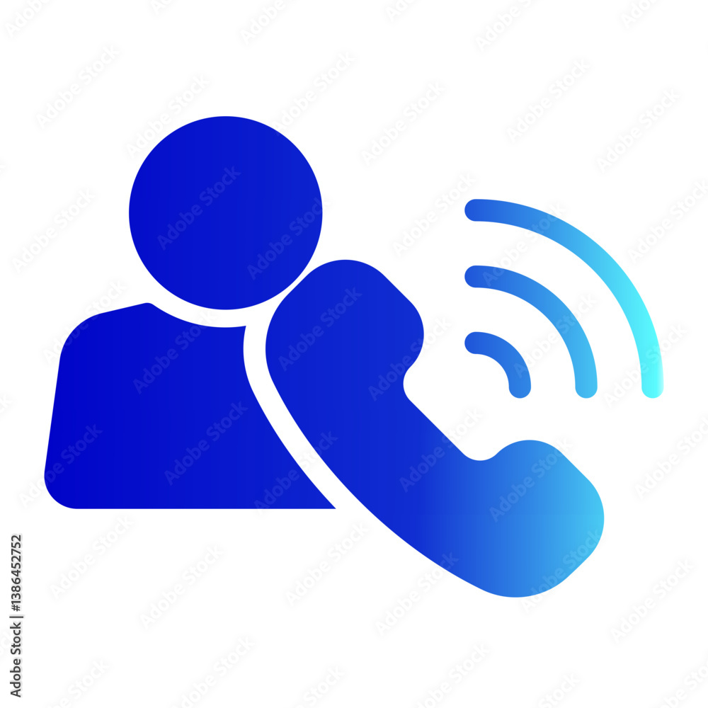 Phone Call Icon Glyph Gradient Style for Startup Business Pack Icon Themes