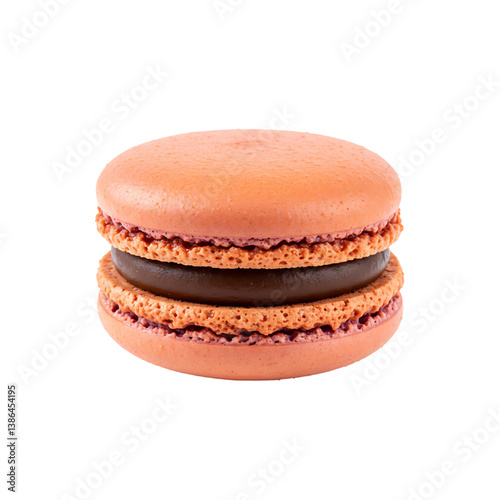 orange macaroon isolated on white  background 