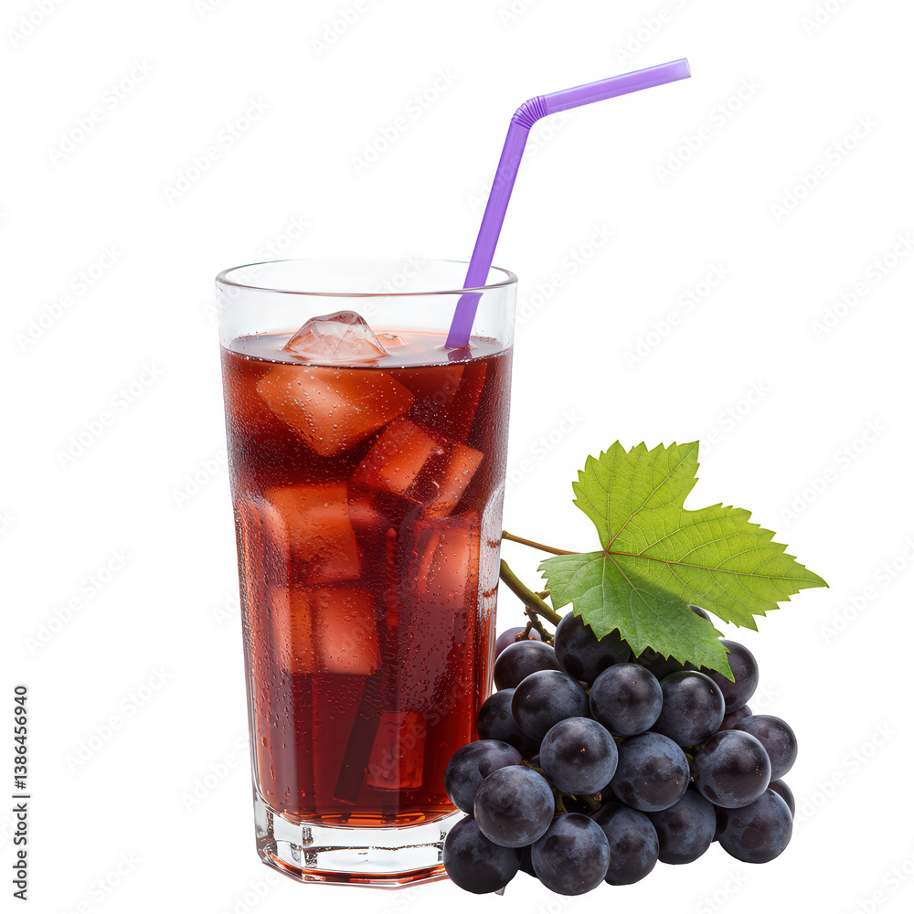 Chilled Grape Juice with Fresh Grapes and Ice. Chilled Grape Juice with Fresh Grapes and Ice.