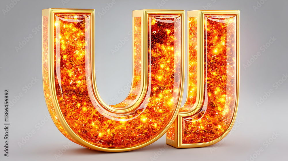 Two golden-framed, amber-filled letters Two golden-framed, amber-filled letters