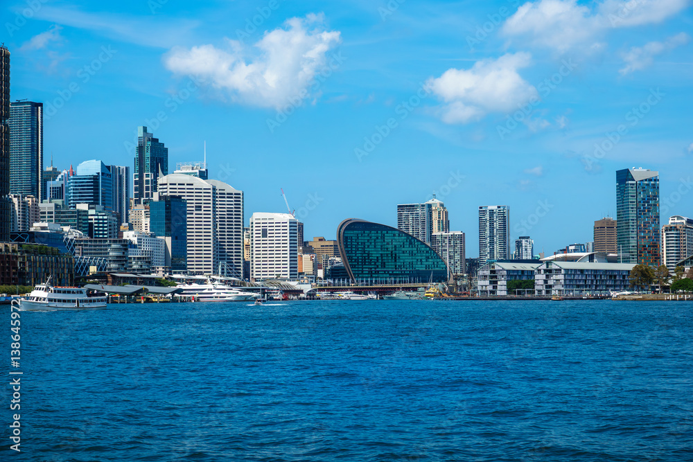 Fototapeta premium Darling Harbour is a harbour and neighborhood adjacent to the city centre of Sydney, New South Wales, Australia.