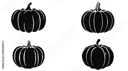 set of pumpkins