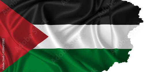 Palestine flag vector with torn edges on a transparent background