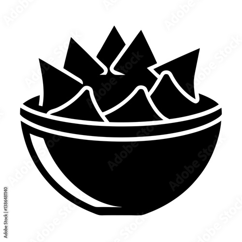 crispy potato chips in a bowl logo