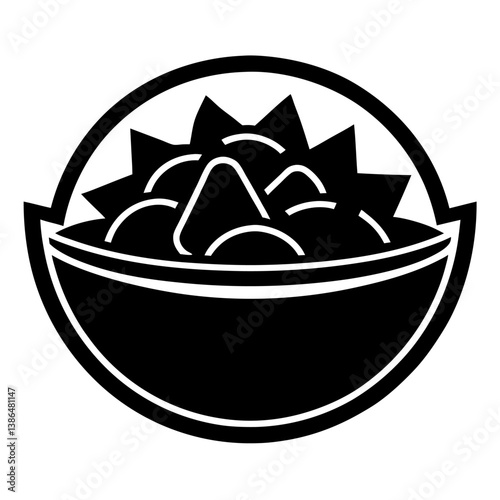 crispy potato chips in a bowl logo