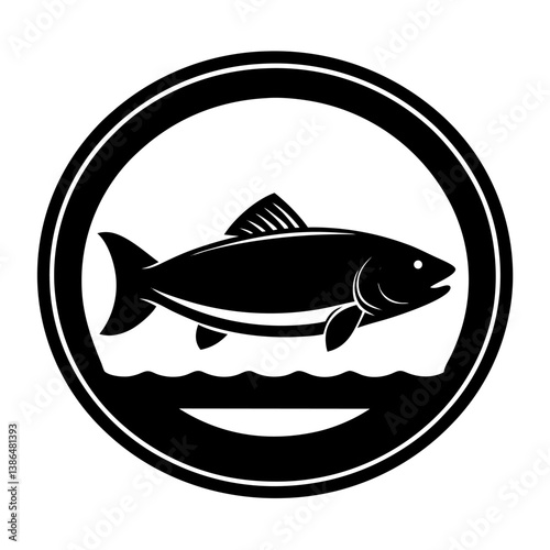 freshly cooked salmon on a serving dish logo