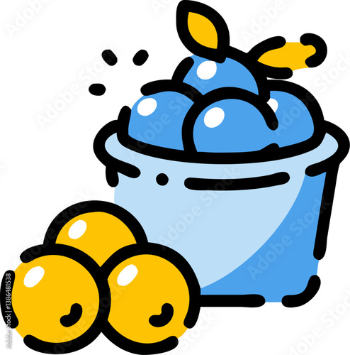 freshly picked blueberries logo