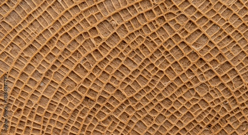 Natural Brown Grid Texture Organic Woven Surface Close-up Detail