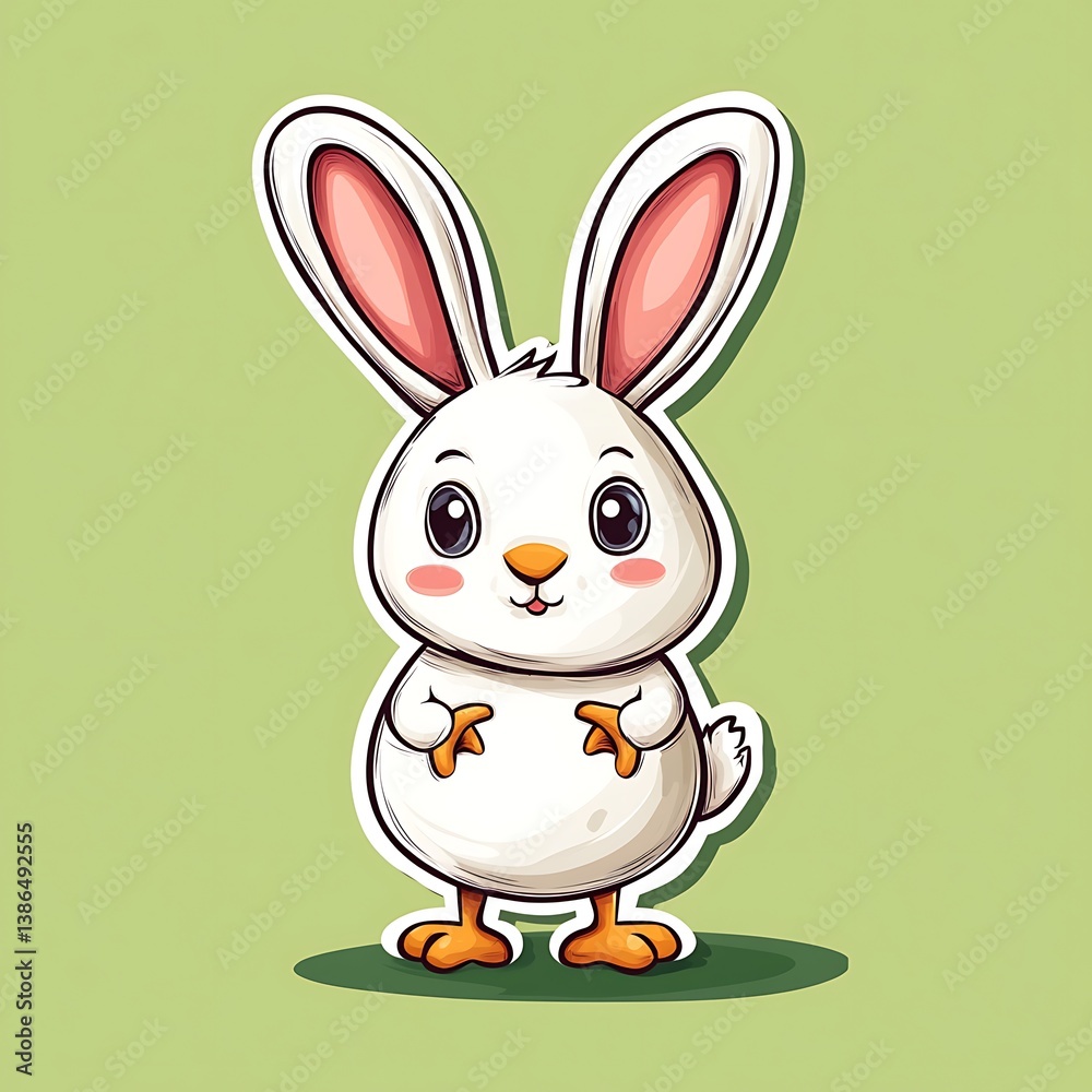 Fototapeta premium Easter Chick Dressed as Bunny