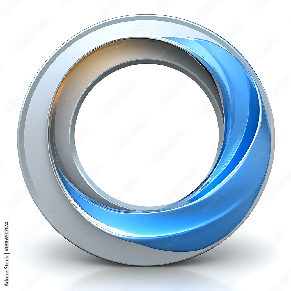 Circular 3D design, blue and gray Circular 3D design, blue and gray