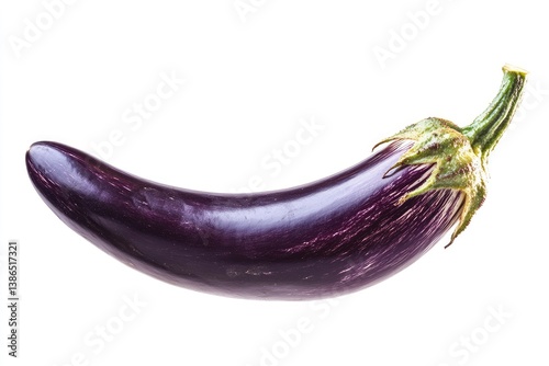 Wallpaper Mural Isolated Fresh Eggplant Vegetable with Green Stem on White Background Torontodigital.ca
