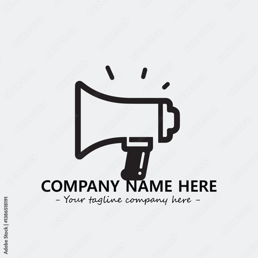 Megaphone illustration black and white for logo company vector image
Megaphone illustration black and white for logo company vector image