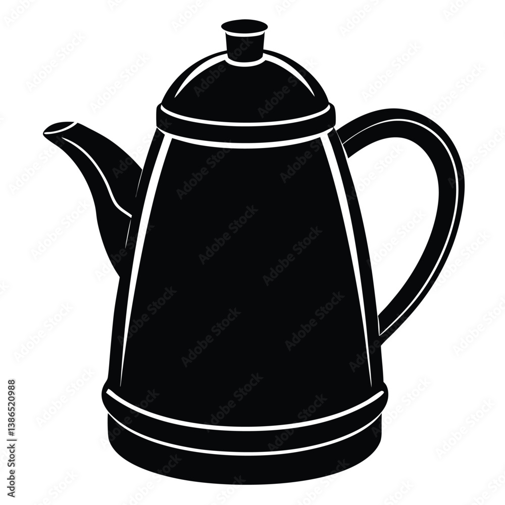 Fototapeta premium Modern Kettle Vector Illustration – Electric, Vintage, and Whistling Kettles