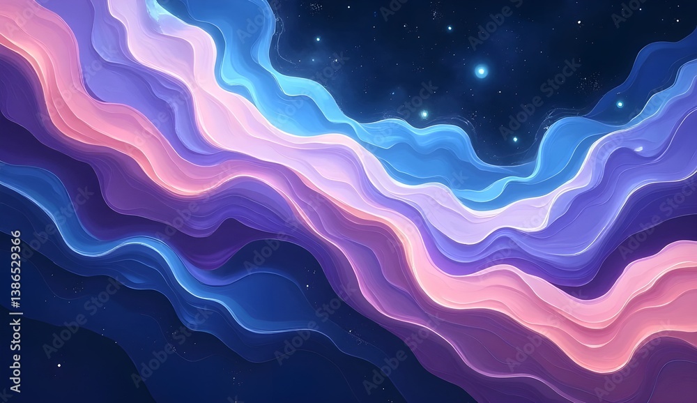 Fototapeta premium Mesmerizing Fluid Art with Deep Blues and Cosmic Purple-Pink Swirls