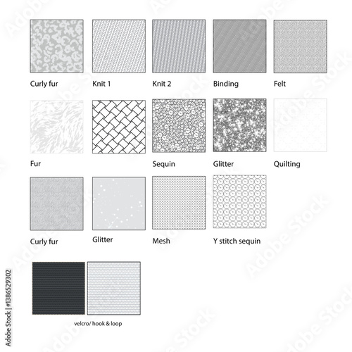 Fashion Materials Pack: Texture fabric fur leather sequin