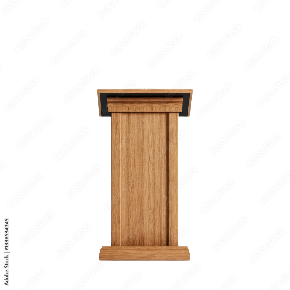 Elegant wooden podium furniture with cutout background modern office setup inspiring atmosphere Elegant wooden podium furniture with cutout background modern office setup inspiring atmosphere