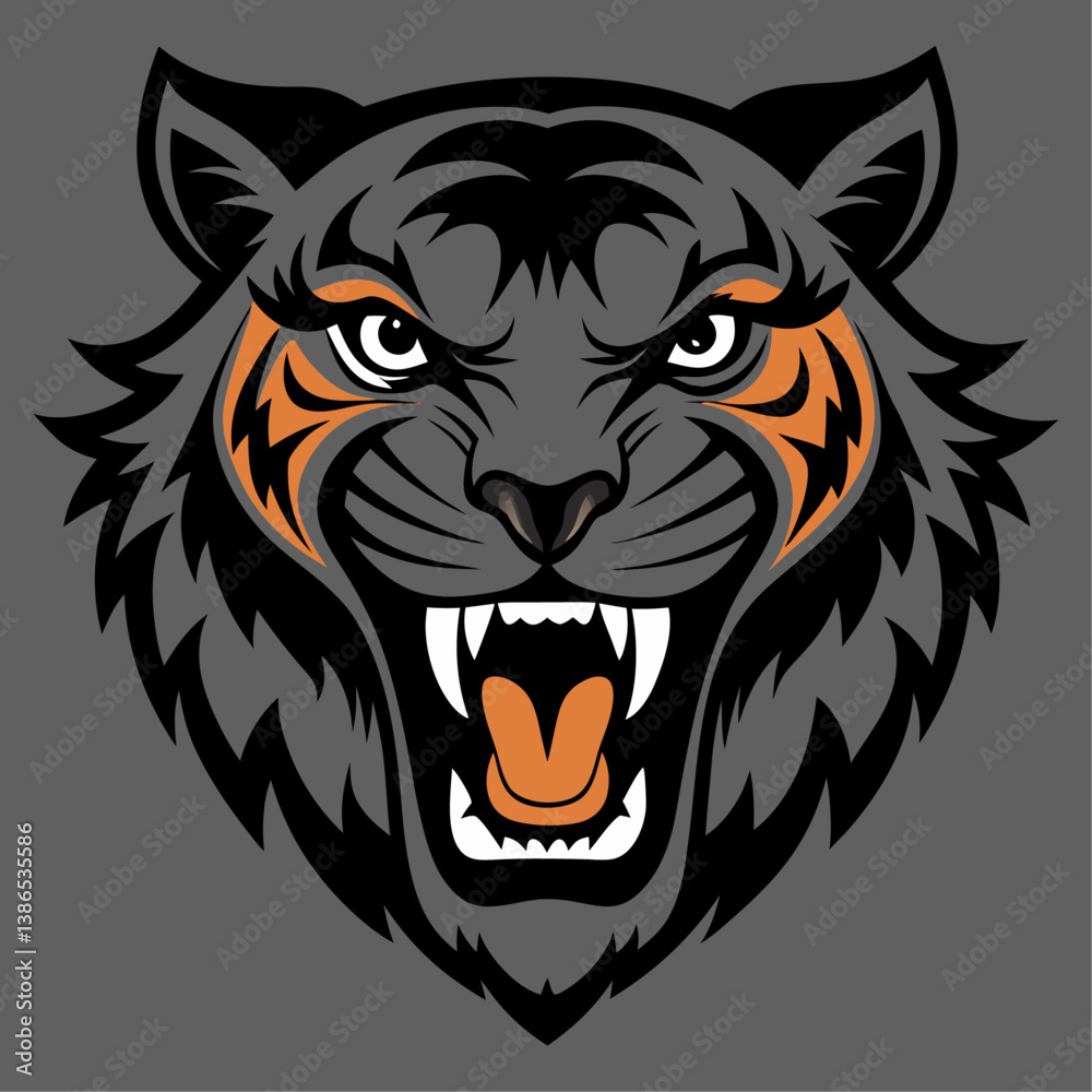 Obraz premium Aggressive Black Panther Head Logo