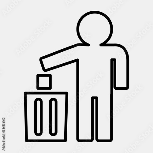 Wallpaper Mural Icon do not litter. Packaging symbol elements. Icons in line style. Good for prints, posters, logo, product packaging, sign, expedition, etc. Torontodigital.ca