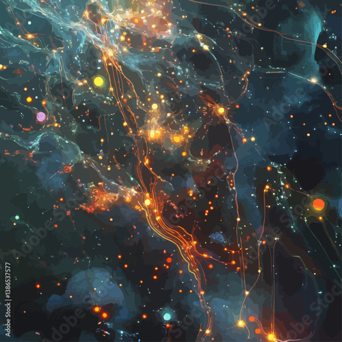 Cosmic Flow of Data, Digital Universe, Cybernetic Connection