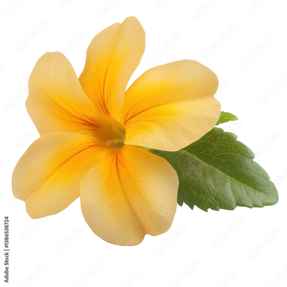 Obraz premium Beautiful yellow flower blooming in nature with a soft focus on its petals against a blurred background isolated on transparent background..