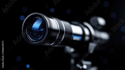 High-powered telescope lens close-up
