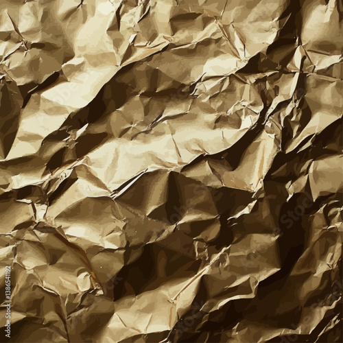 Wrinkled Gold Foil Texture Background