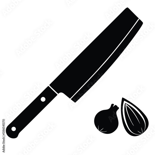 Knife Vector Illustration – Kitchen, Hunting, and Utility Blade Silhouette Design