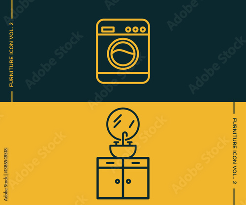 Simple Design Furniture Icon Set