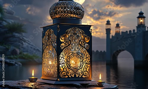 Aesthetic Islamic Lantern Video for Prophet Muhammad's Birthday Greeting and Celebration