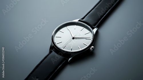 Wallpaper Mural Minimalist Timepiece: A sleek, contemporary wristwatch, with a minimalist design, resting elegantly, symbolizing timeless elegance and precision. Torontodigital.ca