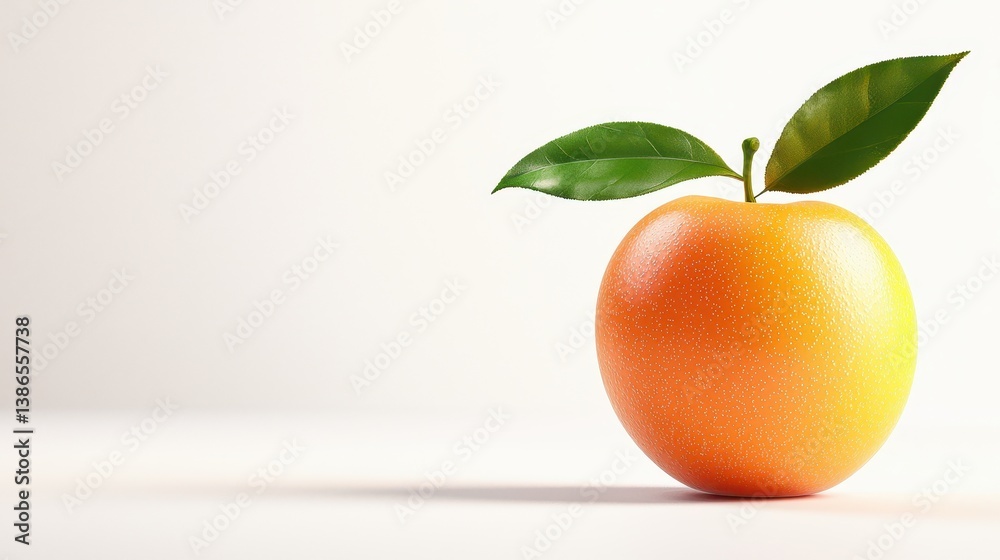 Closeup of a vibrant orange with green leaf, burst of fresh citrus flavor juicy Closeup of a vibrant orange with green leaf, burst of fresh citrus flavor juicy