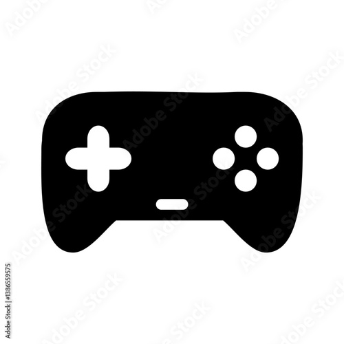 Vector games icon. black game controller symbol with trendy flat style icon for web site design, logo, app, UI isolated on white background