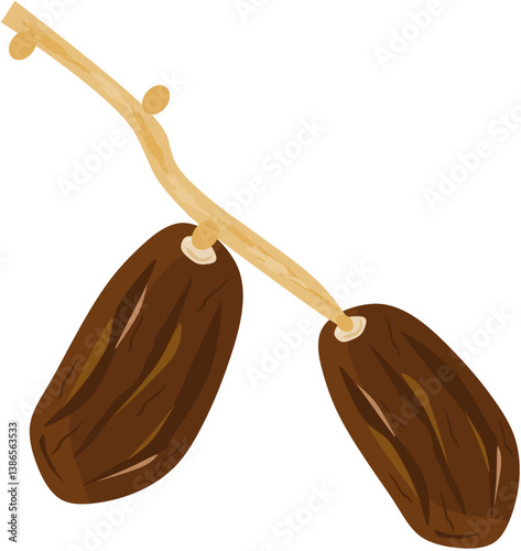 illustration of two dates with stalks