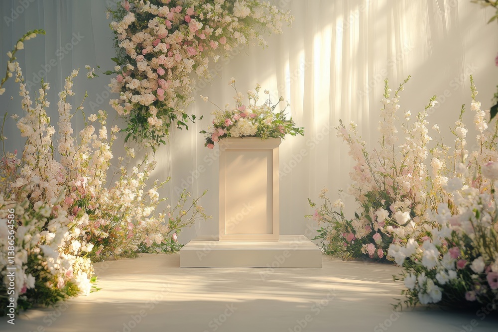 Fototapeta premium Stunning Podium for Officiants Perfect for Weddings, Ceremonies, and Events