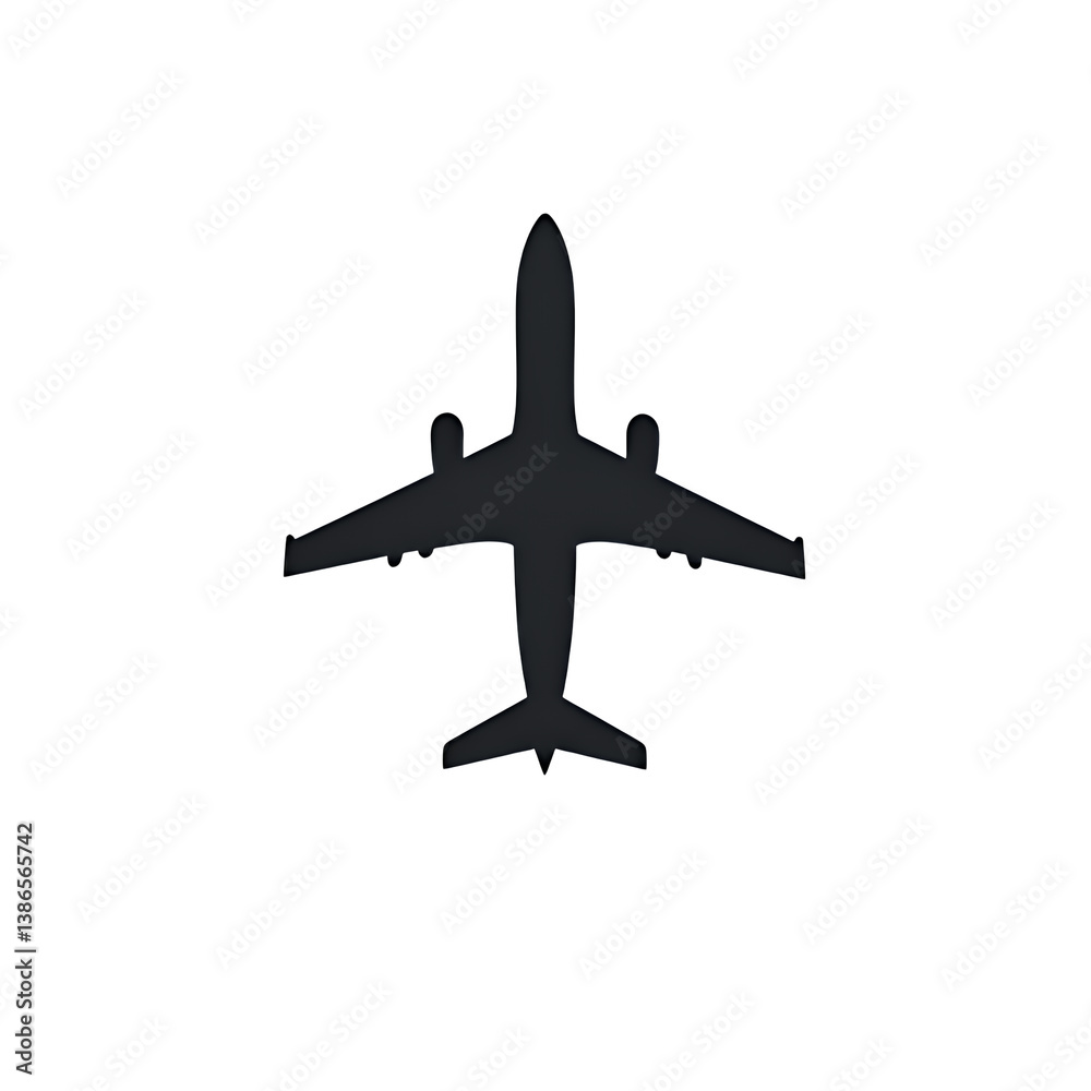 Airplane Silhouette, Jet Plane, Travel Icon, Transparent Background Airplane Silhouette, Jet Plane, Travel Icon, Transparent Background