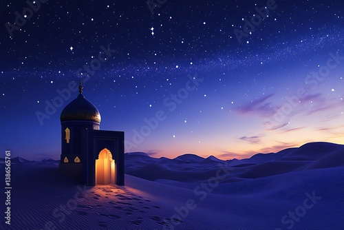 Desert Mosque at Night