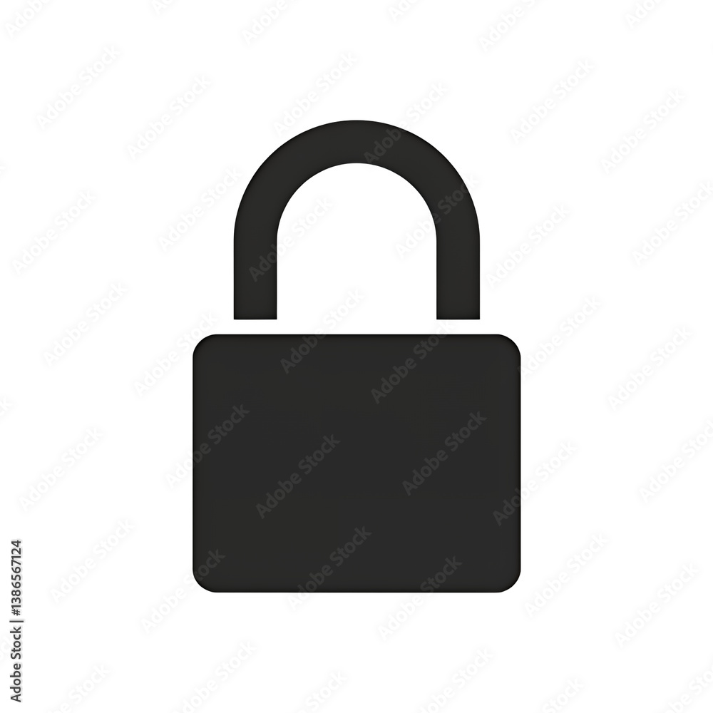 Black Padlock Icon - Security, Protection - transparent background Black Padlock Icon - Security, Protection - transparent background