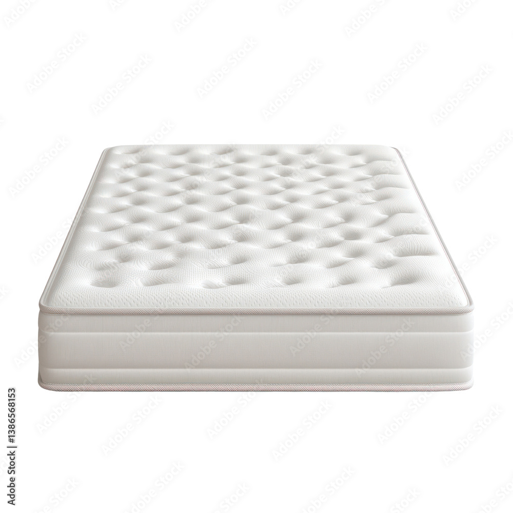 Modern furniture cutout background mattress display in a minimalist bedroom interior design concept Modern furniture cutout background mattress display in a minimalist bedroom interior design concept