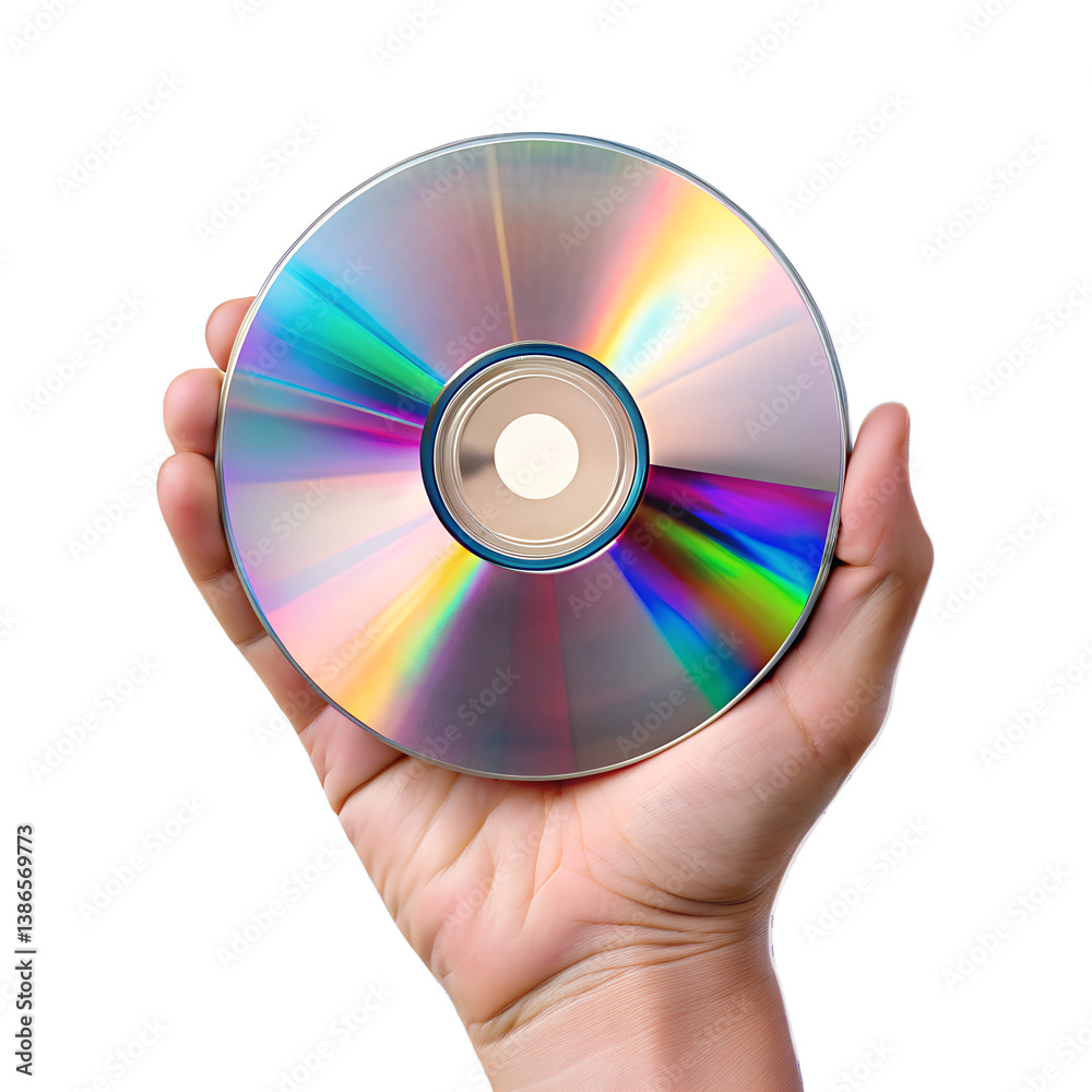 Hand Holding Iridescent Cd Optical Disc Data Storage Technology Innovation Hand Holding Iridescent Cd Optical Disc Data Storage Technology Innovation