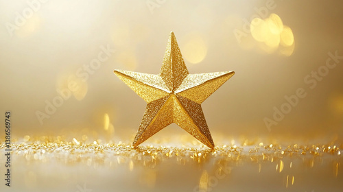 Sparkle star icon in gold centered on pale backgroun