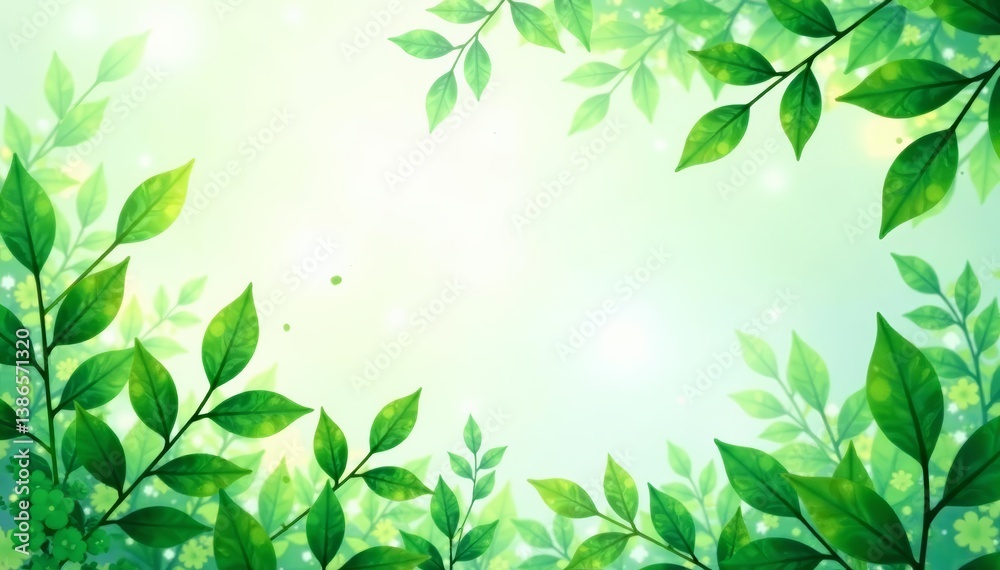 Lush green watercolor foliage abstract background with spring vibes, spring, abstract Lush green watercolor foliage abstract background with spring vibes, spring, abstract