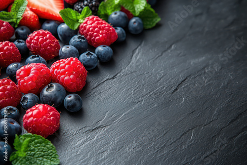 Mix berry on the empty space background.