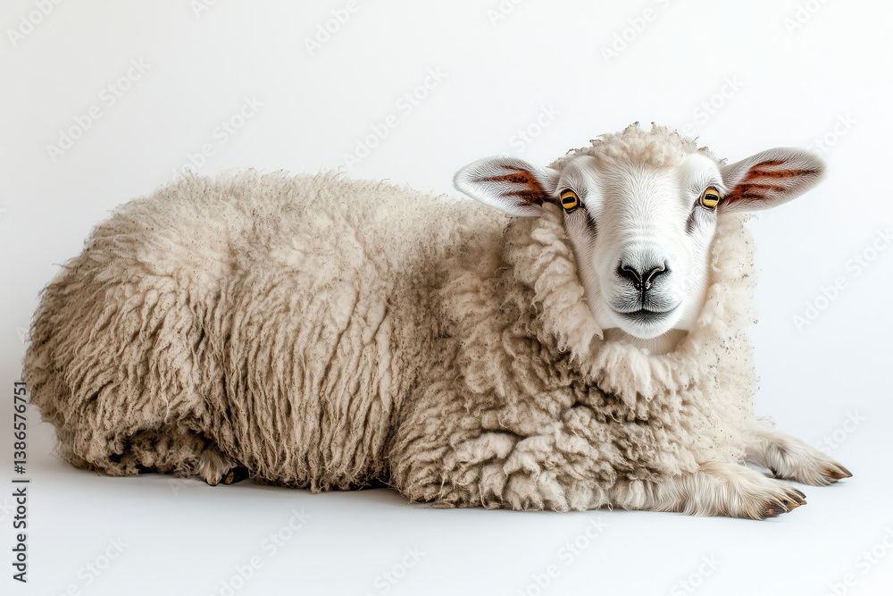 Fototapeta premium Sheep isolated on white background.