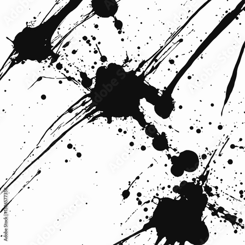 Dynamic abstract expression, black ink, artistic texture, modern art